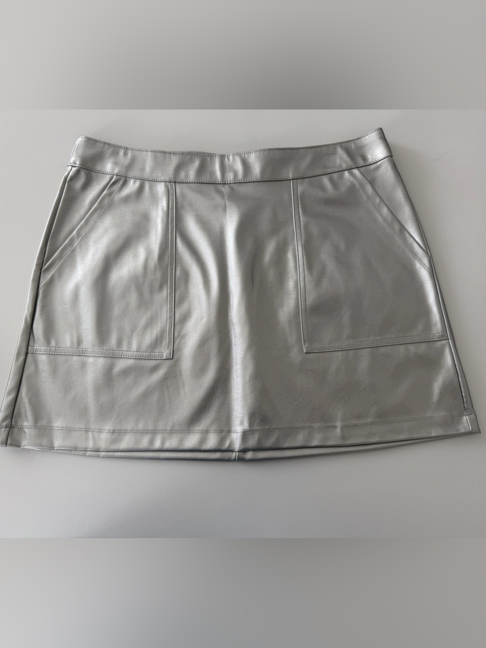 Target Metallic Silver Faux Leather Mini Skirt